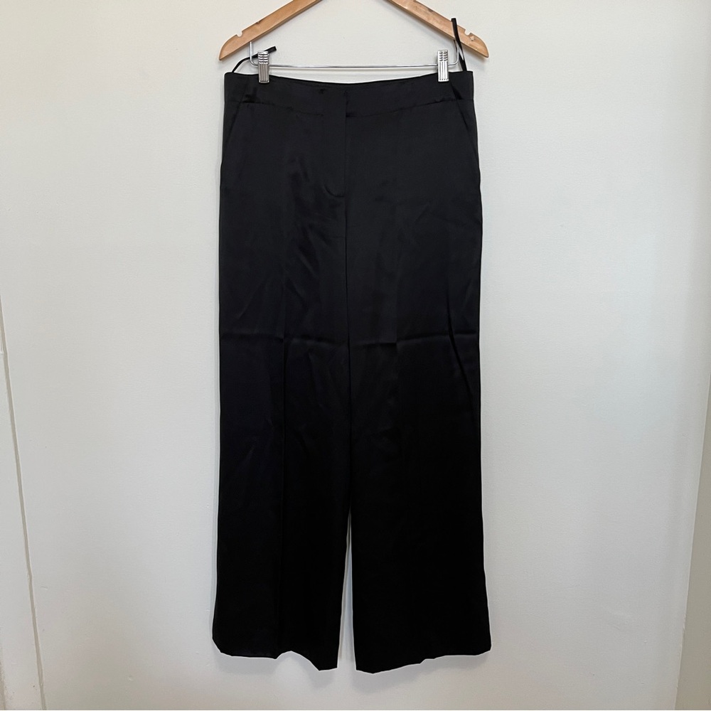 DKNY Vtg Y2K Black 100% Silk Pants Size 8